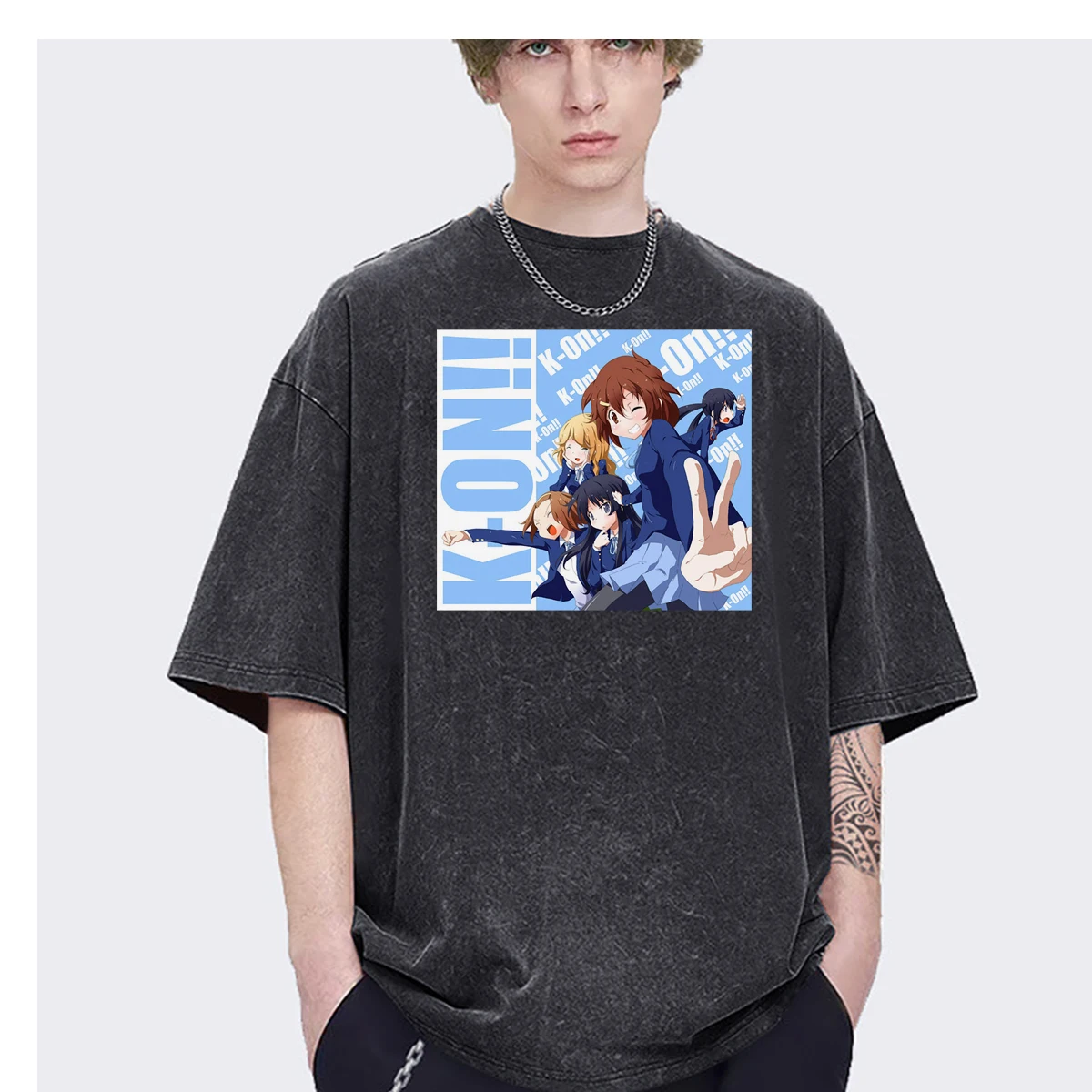 TOKYO Anime K-K-ON Idol Japan cartoon harajuku Oversized mens t shirt Women Fashion Casual Vintage Washed Streetwear Cotton tops