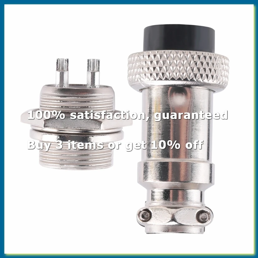 GX16 Aviation Connector 2-Pin 400V Screw Type Male and Female Butt Cable Connector Aviation Plug Socket Connector-DTB1