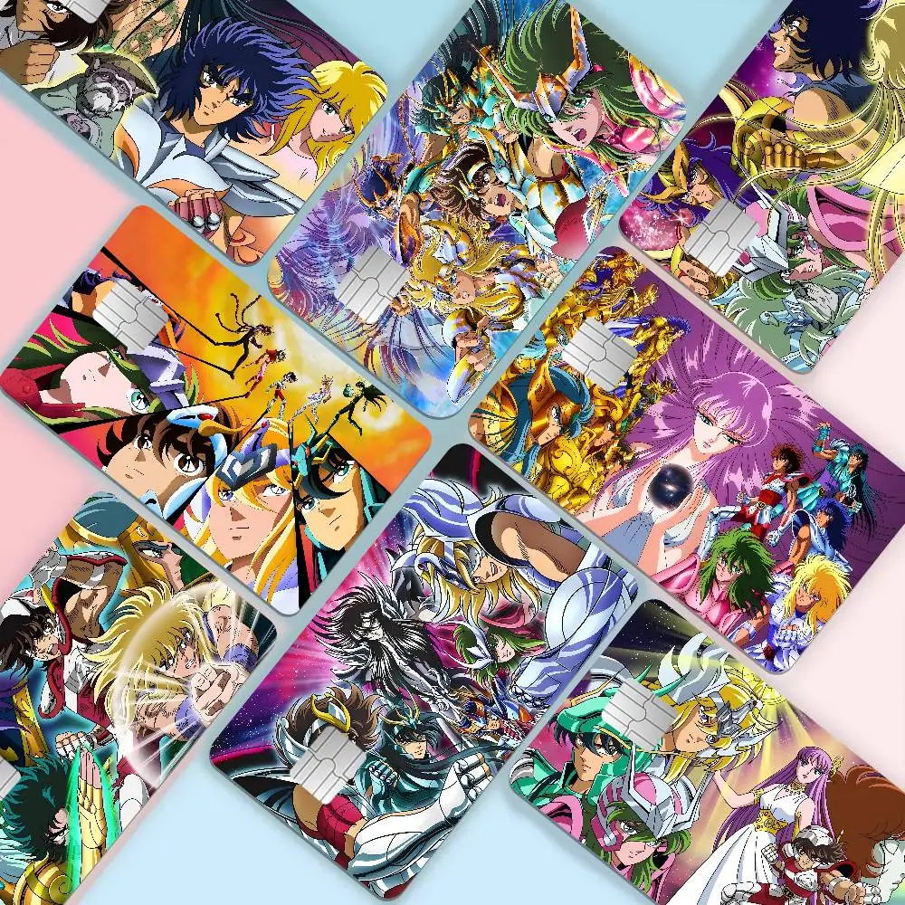 Knights Of The Zodiac Cartoon Anmie Sticker Film Skin Cover for Credit Card Debit Bank Card Front