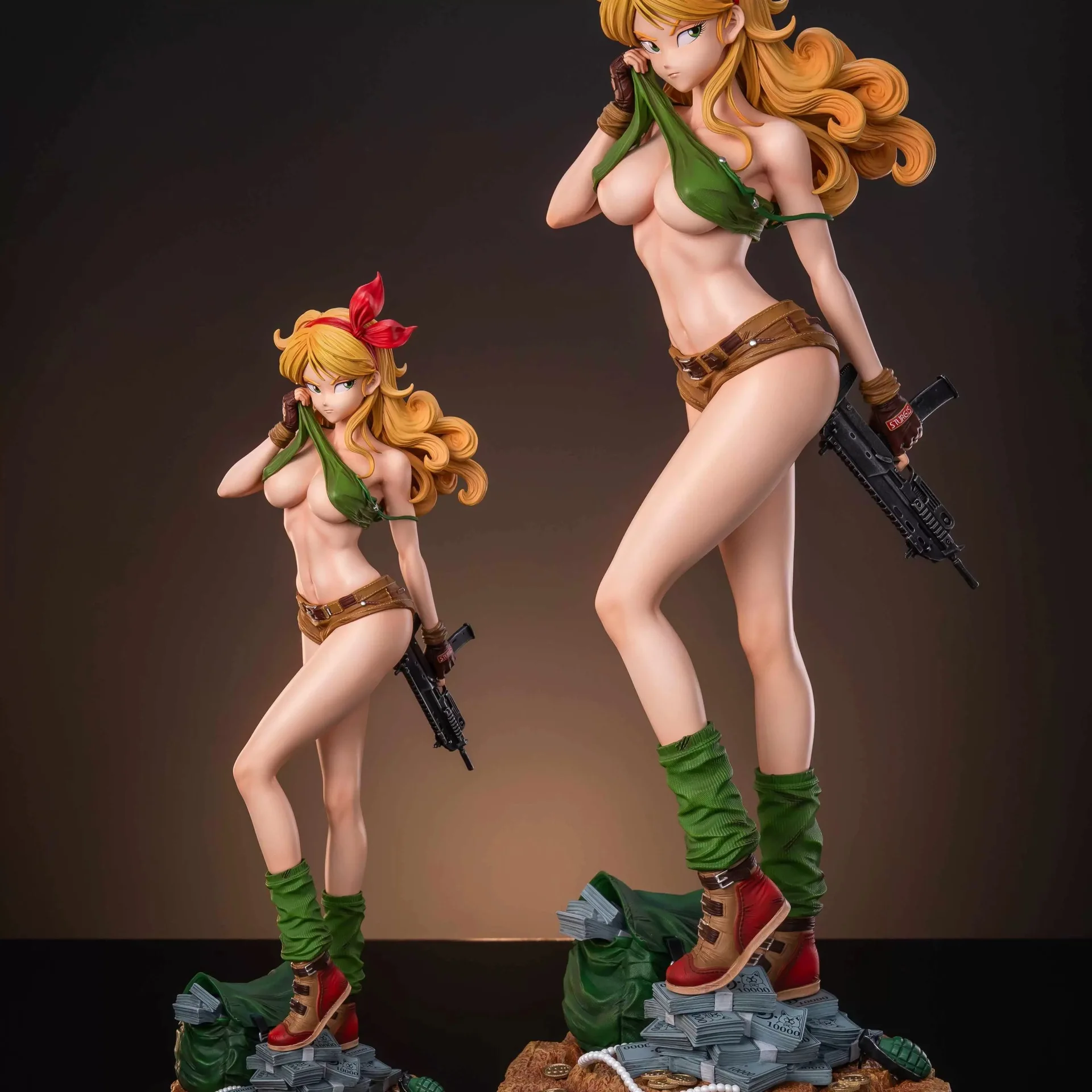 

Dragon Ball Series Split-Personality Bishoujo Launch Three-Headed Sculpted Figure Toys Collect Decorate Anime Peripheral Gifts