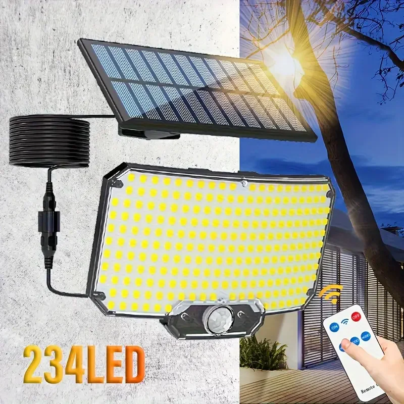 Solar Lights Outdoor 3 Modes Motion Sensor Flood Lights 234LED Solar Wall Lights For Outside Yard Garden Fence Pathway Lighting