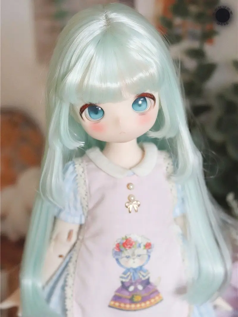 BJD doll wig suitable for 1/3 1/4 1/6 size bjd cute pear flower sideburns Qi bangs doll 1/3 1/4 1/6 wig doll accessories