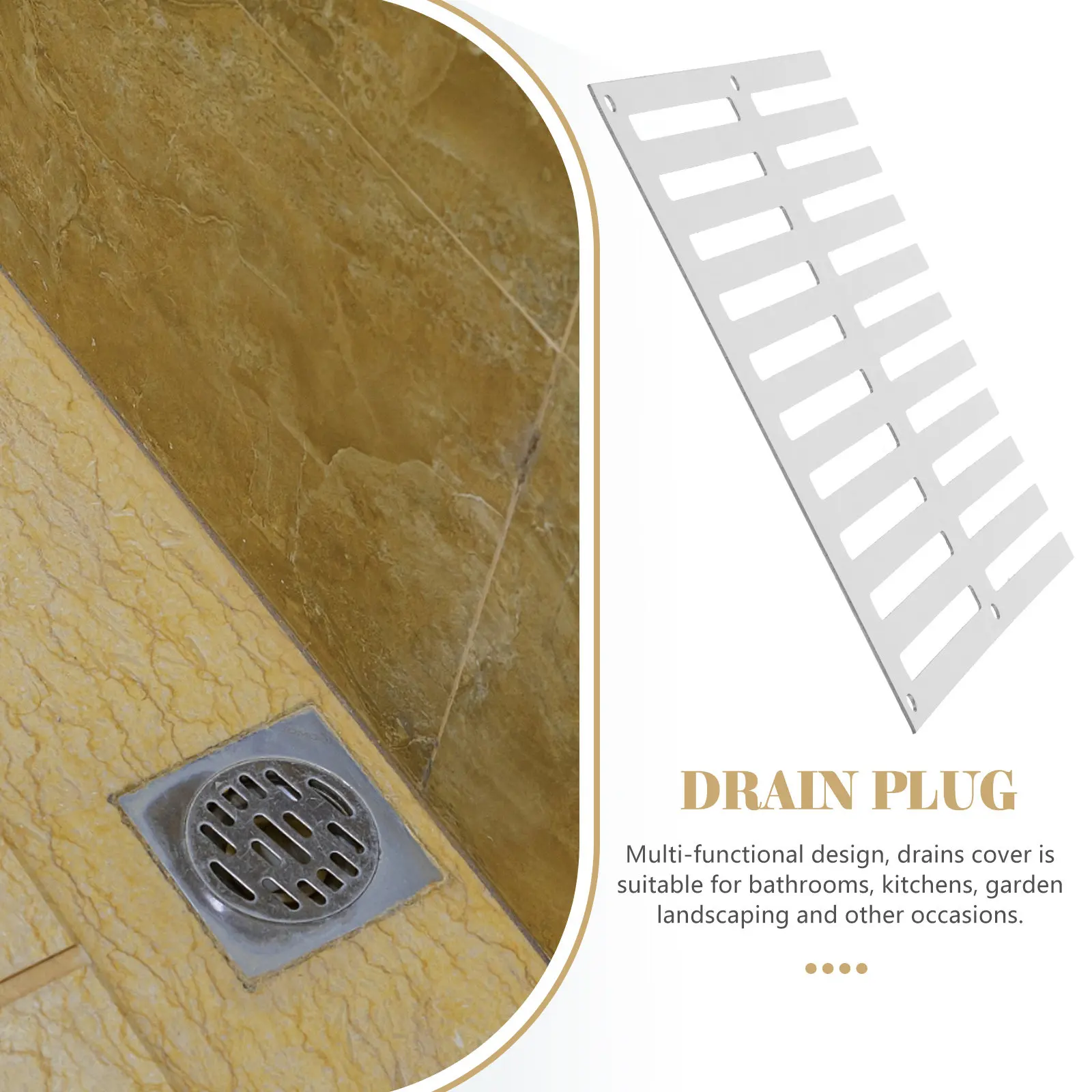 Metal Side Floor Drain Cover for Garden Landscaping Outdoor Drainage Pipes Prevent Leaves Debris Odor Blockage Drain Grate