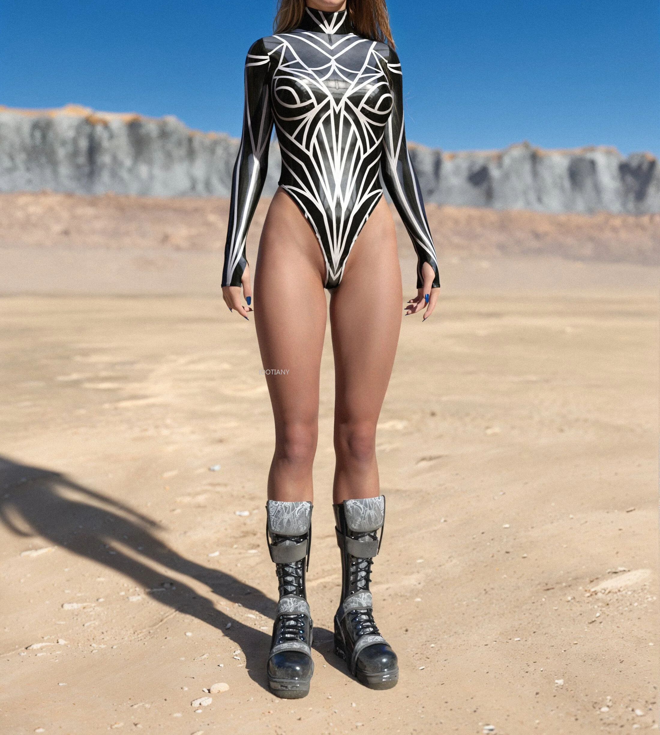Women Machine 3d Printing Swimsuit Adults Girls Anime Swimming Cosplay Costumes Long Sleeve Bodysuit Carnival Pool Part Swimsuit