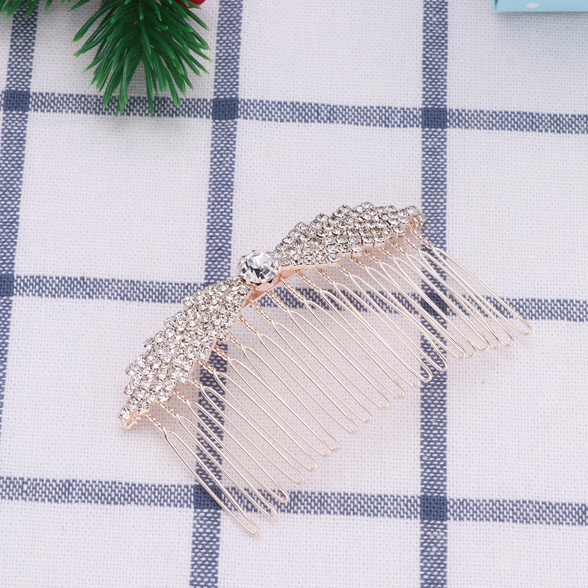 

1PC Hair Comb Bowknot Rhinestone Inlay Headdress Alloy Insert Comb Bridal Hair Accessories Hair Decoration