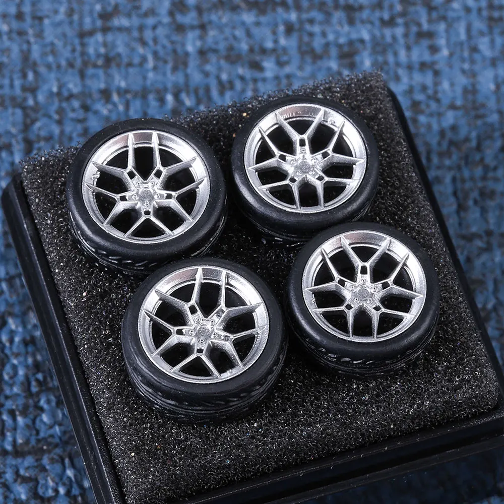 Kicarmod 1/64 Harzräder mit Gummireifen für Druckgussmodell, deutsche Sportwagenteile, RacingToy, 4-teiliges Set – Detail 36
