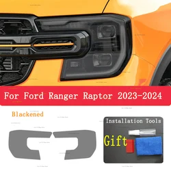 For Ford Ranger Raptor 2023 TPU Car Exterior Headlights Anti-Scratch Protective Film Headlamps Repair Sticker Accessories Refit