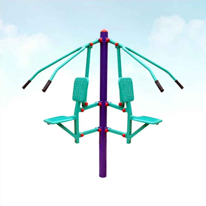 Community park double seat push sit pull trainer direct buried exercise fitness device