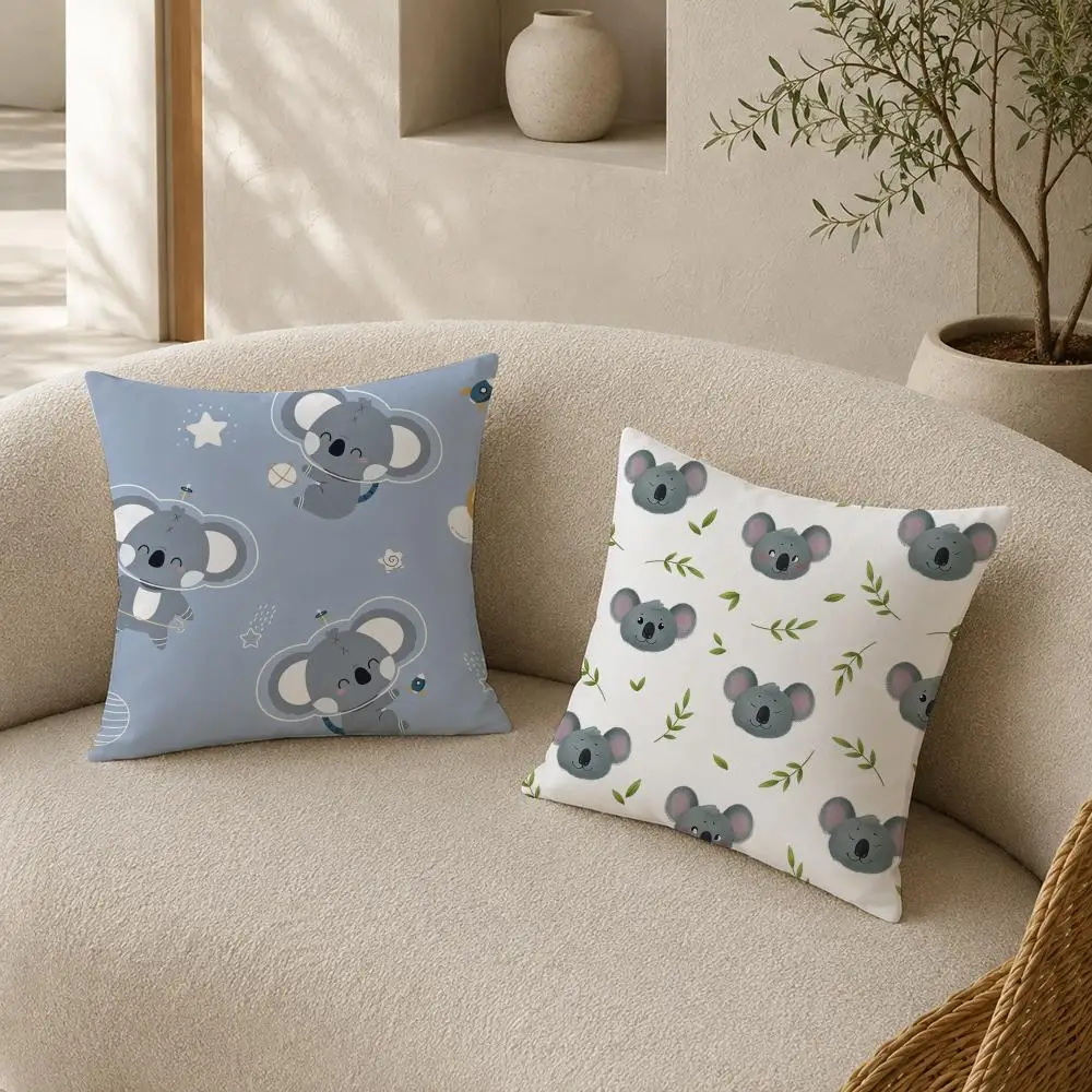 Koala Cushion Cover Pillow Case plush Double-sided Print Square Covers Sofa Home Cushion