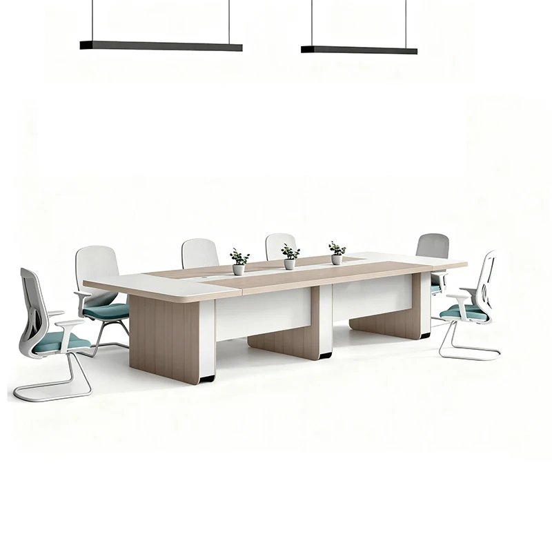 # 2025 New Luxury High-grade Modern Business Meeting Room Table 6-8 People Capacity Commercial Office Conference Table Made Woo