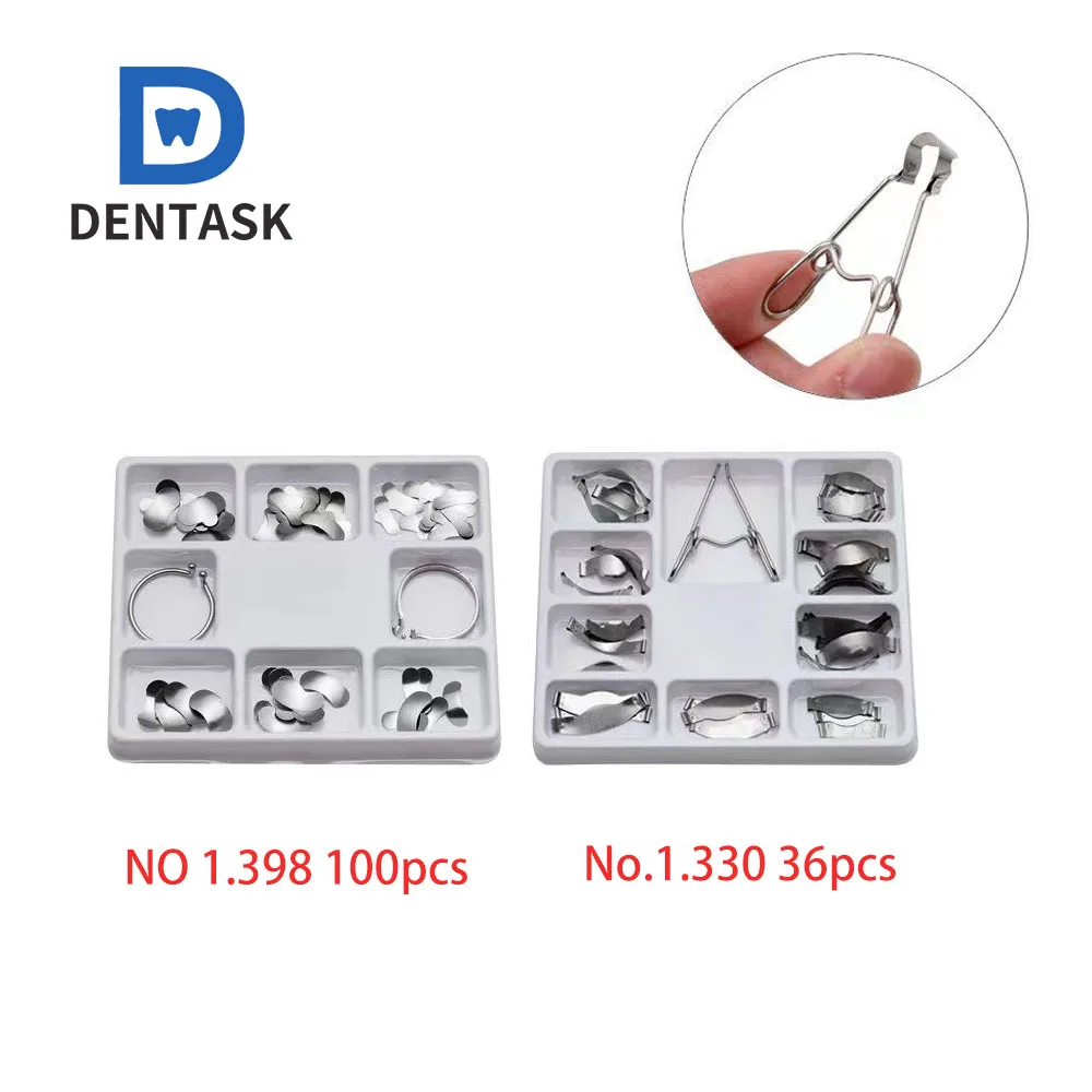 

Dental Matrix Band Matrices Clamps Brackets Automatrix Sectional Contoured Metal Resin Clamping/Seperating Ring Dentistry Tools