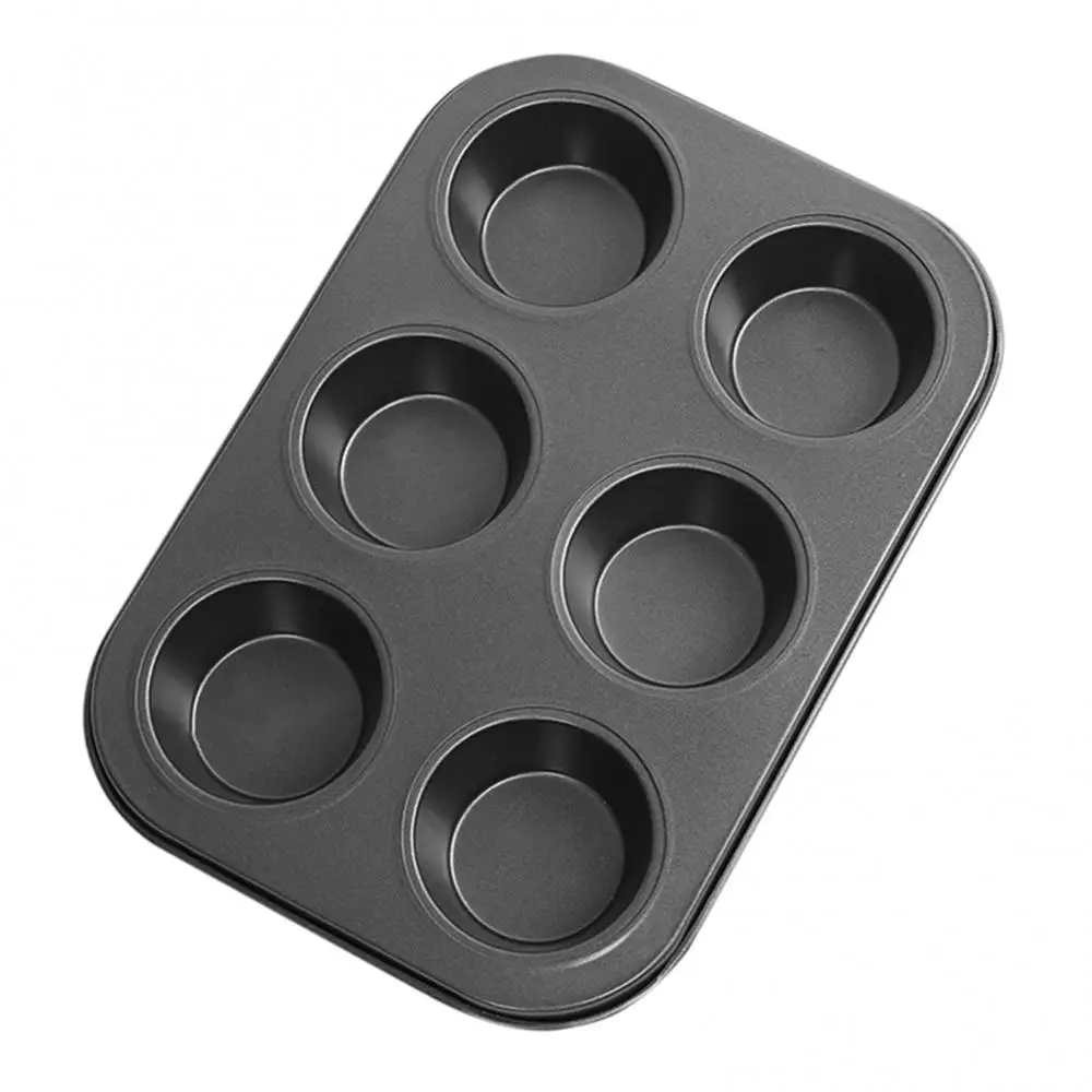 Carbon Steel Mold Bakeware DIY Cupcake Pan Muffin Tray 6-Cup Non-Stick Cake Baking Cupcake Tray Pan Kitchen Tool Oven Trays