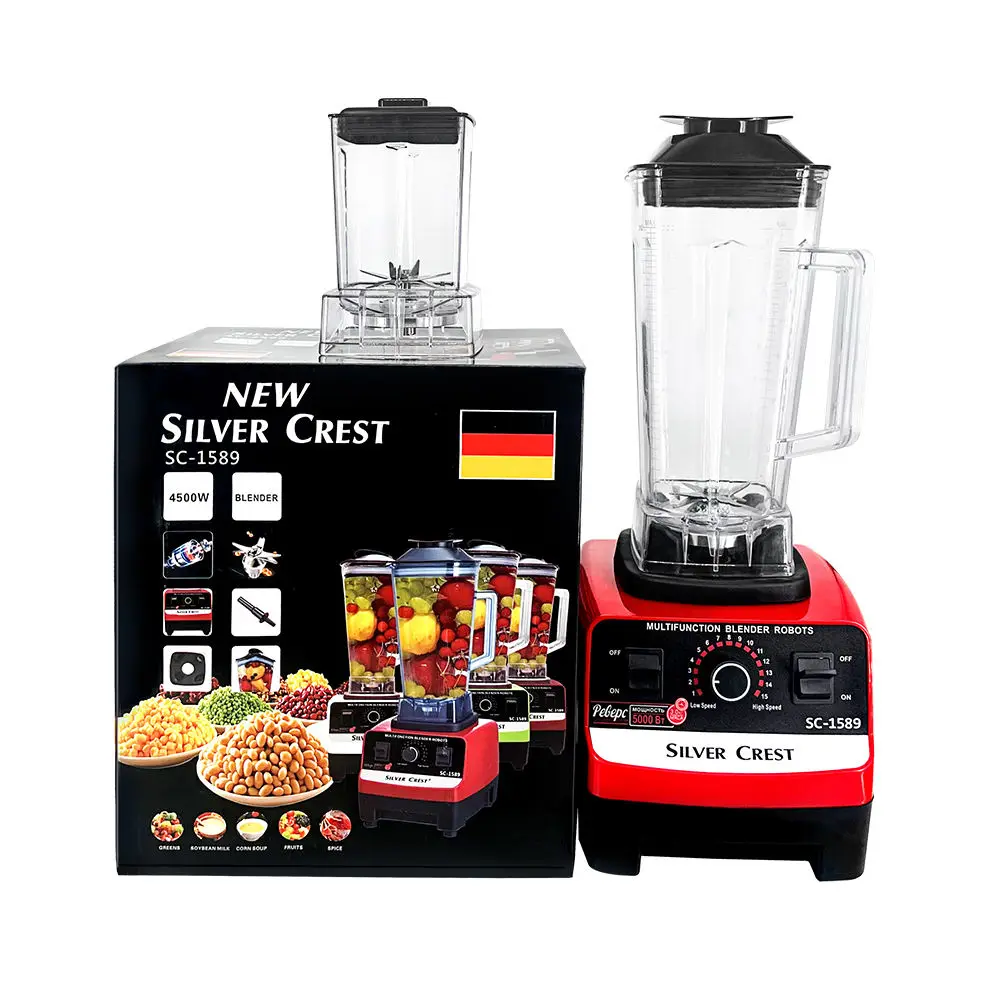 Silver crest 6 in 1 Blender Machine 1500w Power Kitchen Electric Fruit Juice Commercial Food Portable Fufu Blenders and Juicers