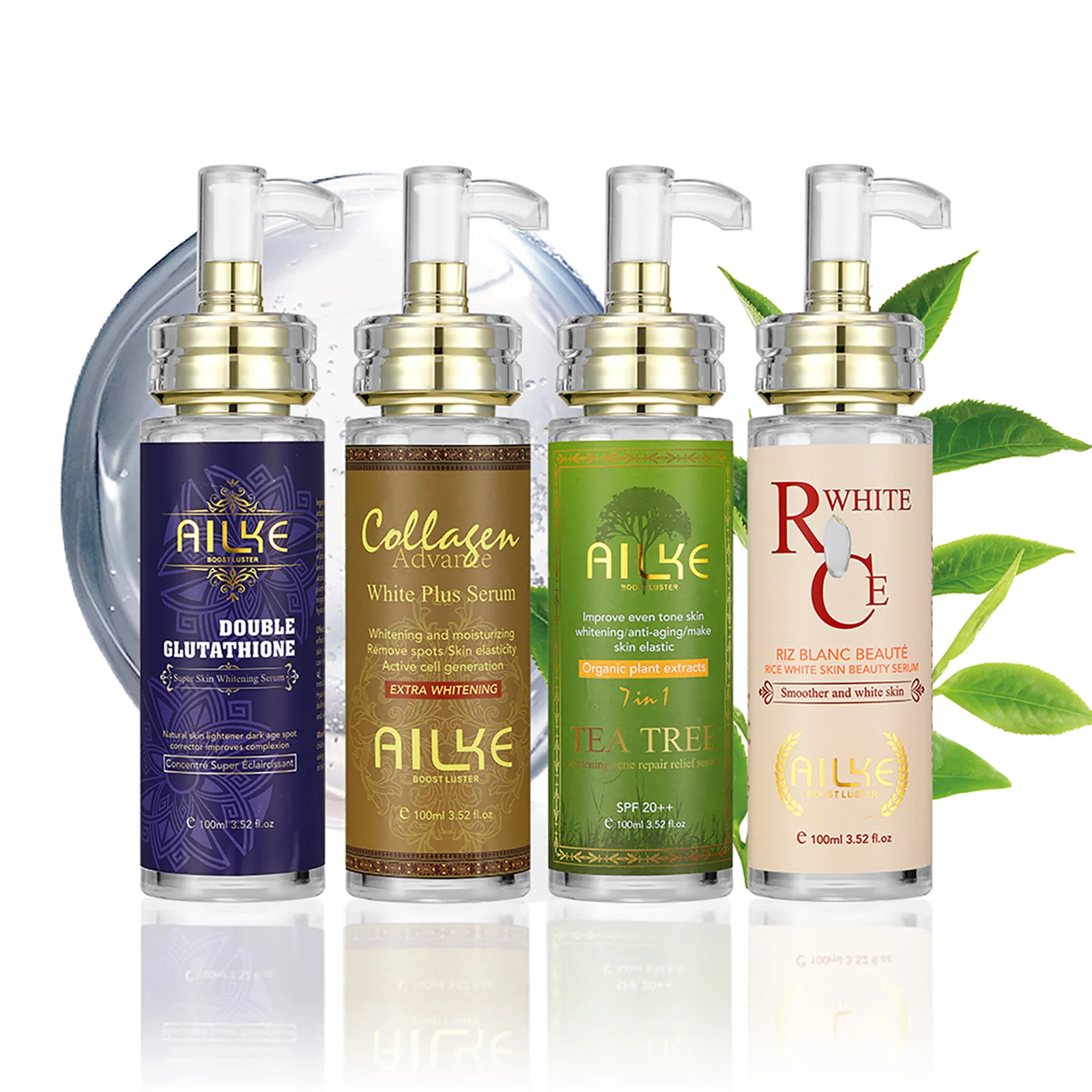 AILKE Skin Glowing Face Serum, Even Toning With Glutathione, Vitamin A,C,E 100ml, Clean Skin, Improves Dull Skin