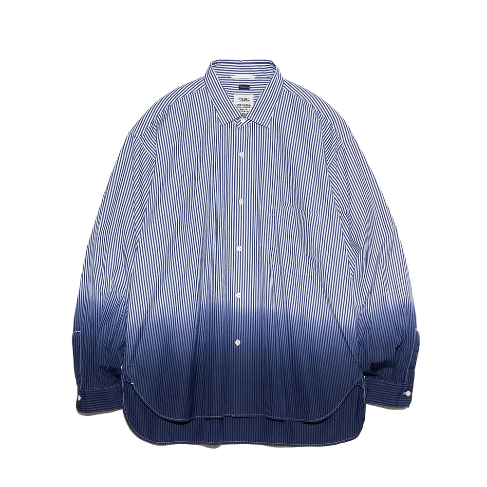 

NANAMICA 25SS hanging and dyeing gradual change striped long-sleeved shirt