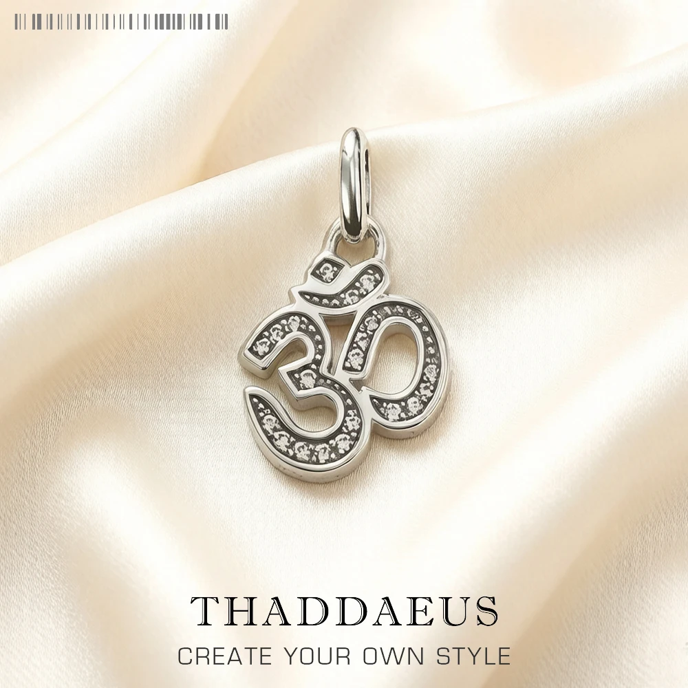 Pendant Yoga OM Mani Padme Hum S Brand Vintage Jewelry Accessories 925 Sterling Silver Gift For Women Men