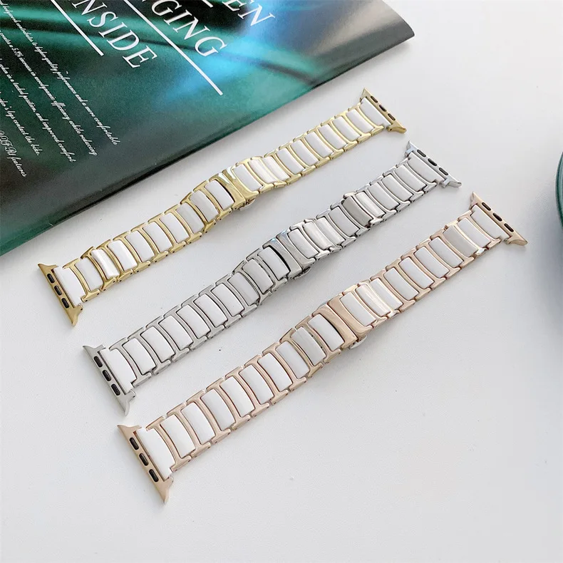 애플 워치 밴드용 세라믹 스트랩 팔찌, iWatch 시리즈 울트라 10, 9, 8, 7, 6, 5, 4, SE 스트랩, 46mm, 42mm, 45mm, 41mm, 44mm, 40mm, 49mm, 38mm