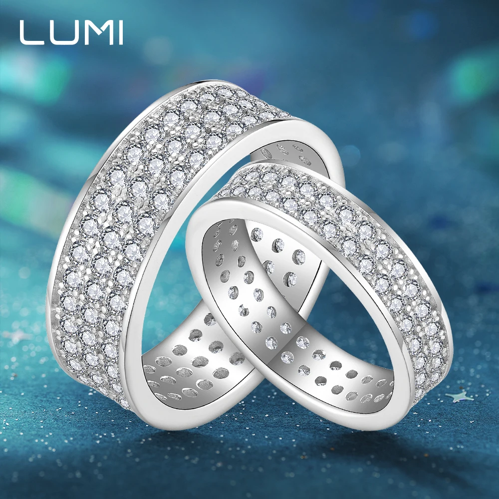 

Total 1-1.8CT Full Original Moissanite S925 Silver Ring Perfect Gift for Her Wedding Anniversary Bands Daily Wear Jewelry