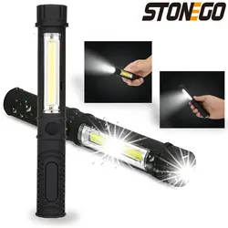 Multifunctional COB LED Portable Mini Pen Work Light Inspection Flashlight Magnetic Base Waterproof for Camping Bike Pole