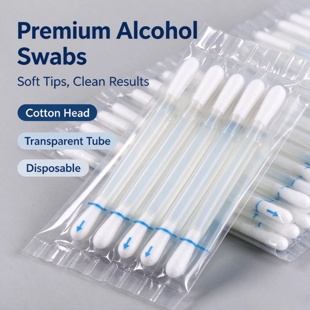 Individually wrapped disposable alcohol swabs, 20pcs/100pcs for skin cleaning, convenient to carry for business trips and campin