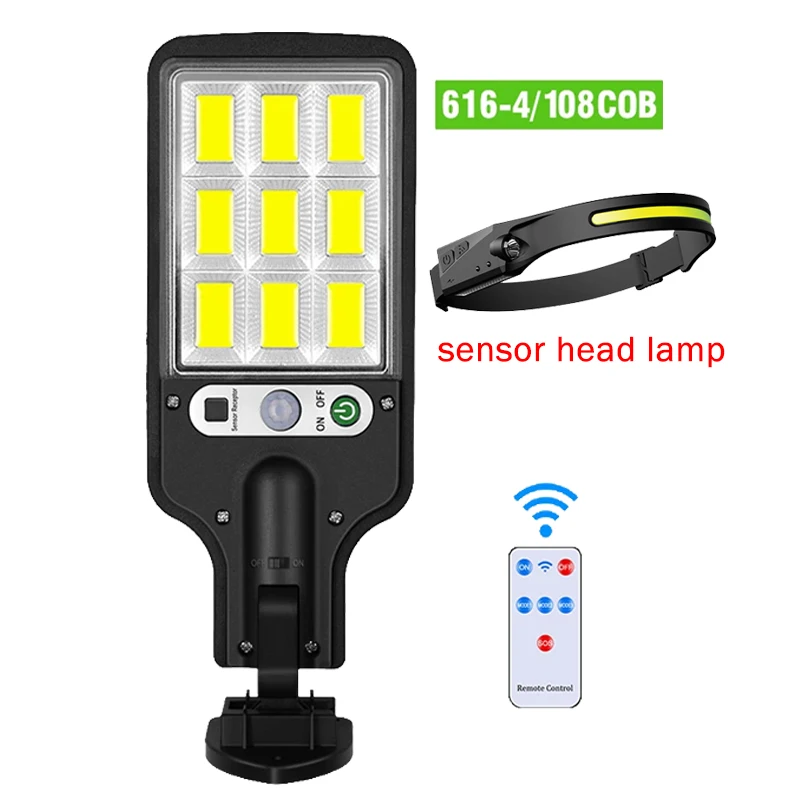 Nieuwste LED-lamp op zonne-energie 300000 LM buitenlamp op zonne-energie van bewegingssensor 4-modus waterdicht IP65 zonne-tuinlicht straat tuinlantaarn