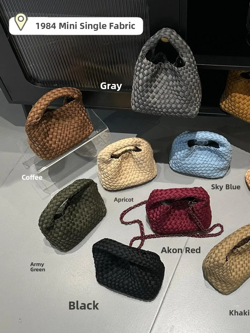 

Ele Satin Hanrted Basket Bag Chain Purse Faionable Korean Sle Nylon Crossbody Bag for Young Adults