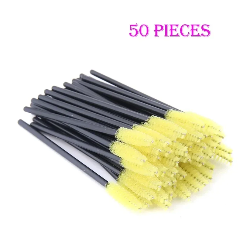 Makeup tools 50pcs Disposable Eyelash Brushes Crystal Eye lash Mascara Wands Glitter Lash Comb Spoolies Micro Makeup Applicators