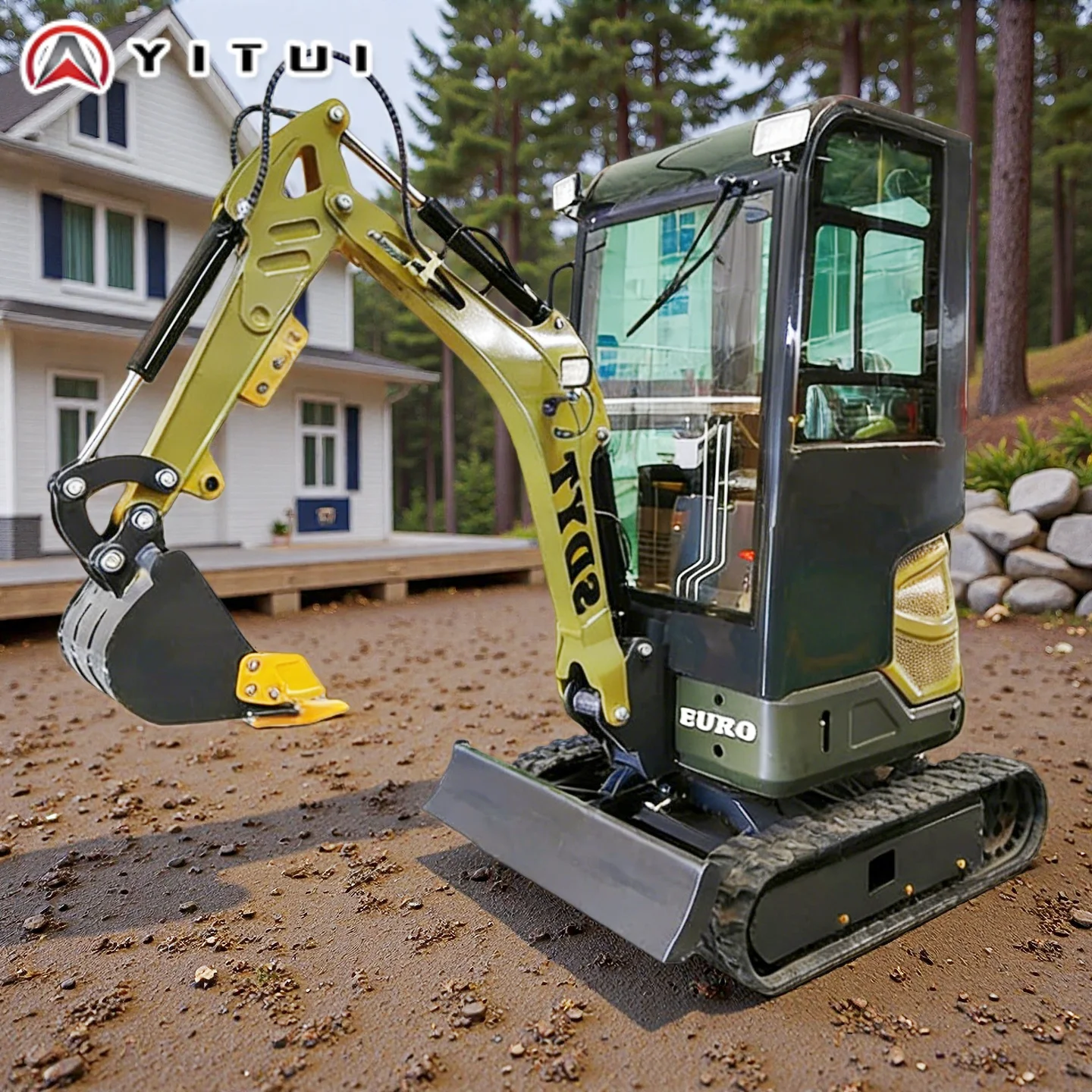 Lightweight Mini Crawler Excavator 2.0 Ton Compact Digger with cab for Small Construction Projects & Farm Work Customized