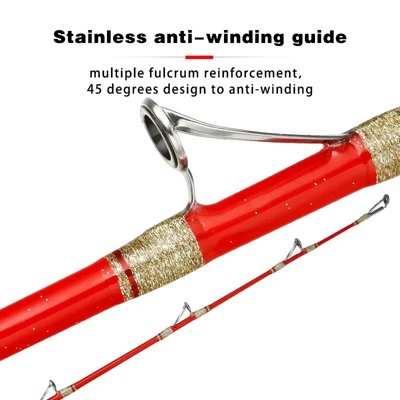 Goture 1.65M 1.8M 2.1M Deep Sea Boat Fishing Rods 30kg Spinning Casting Ocean Boat Trolling Sea fish Rod With metal wheel handle - view 6
