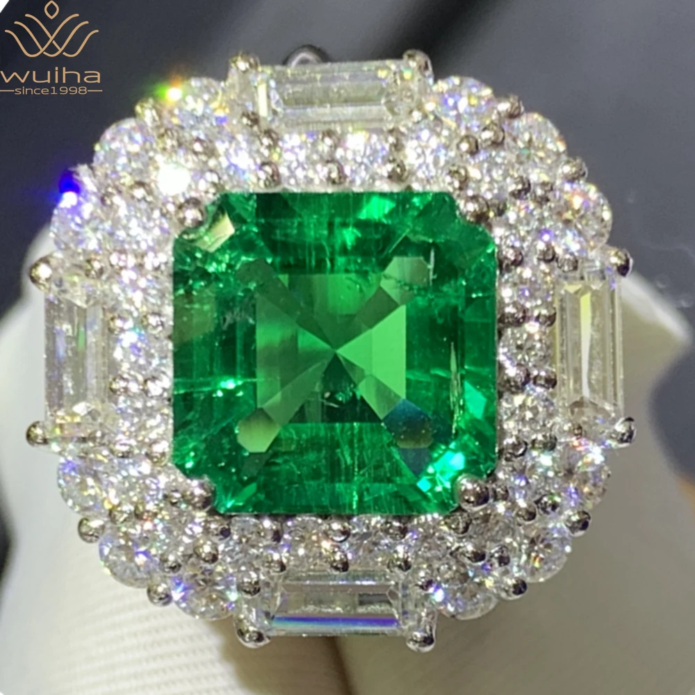 

WUIHA 9K Gold 3EX 3.01CT GRC Muzo Emerald Gemstone Engagement Anniversary Wedding Ring for Women Gift Fine Jewelry Drop Shipping