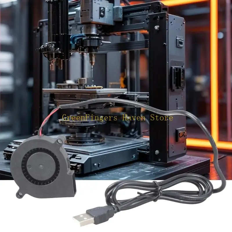 F68D Low Noise DC5V USB Blower Fan For PC 3D Printer Cooling Replace Compact 50x50x15mm Design High Airflows USB Connectors