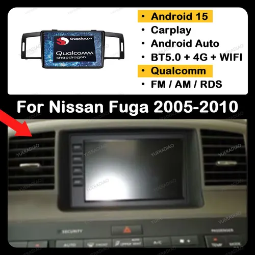 Android 15 ヘッドユニットインフィニティ M35 2003 - 2010 日産フーガ 2005 - 2010 カーラジオマルチメディアビデオプレーヤー CarPlay 自動 4 グラム WIFI