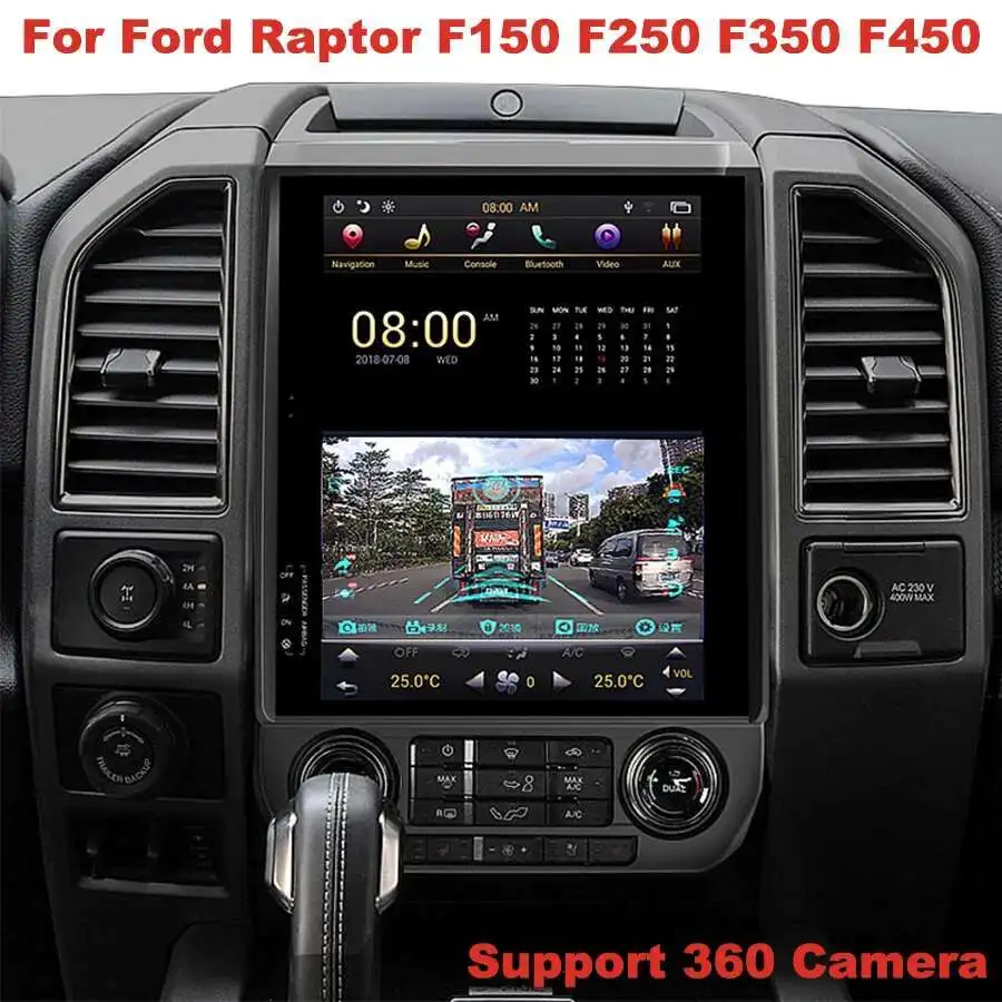 12.1“ Touch Screen Car Radio For Ford Raptor F150 F250 F350 F450 F650 2015 - 2019 Android 13 Player GPS Autoradio WIFI Carplay