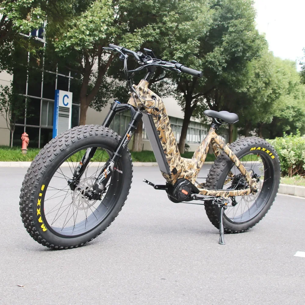 Fat Tire Electric Bike 1000W Bafang M620 Mid Motor Ebike 48V 15Ah Lithium Battery 26 Inch  Bicycle Road City E-Bike