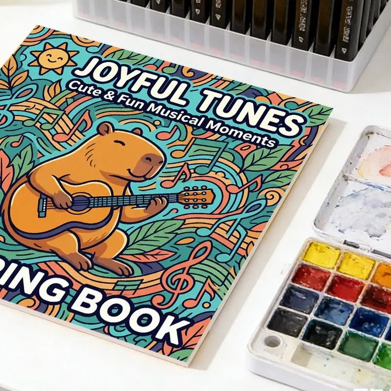 24 Pages Kids Coloring Book Extra Thick DIY Handmade Custom Doodle Drawing Activity Book for Beginners