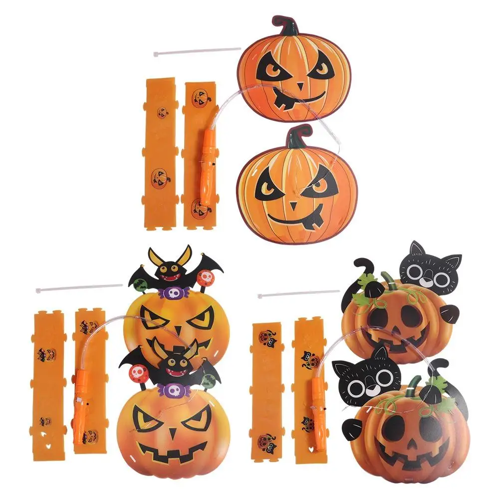 Lot De 4 Lanternes Halloween LED - Effet Bougie Vacillant, Motifs Fantôme/citrouille, Avec Anneau Accrochage