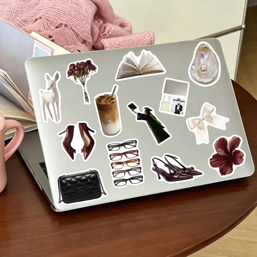 60 Stück Clean Girl Office Lady Aufkleber für Laptop, Scrapbook, Skateboard, Helm, Gitarre, DIY, ästhetische, wasserfeste Aufkleber – Detail 10