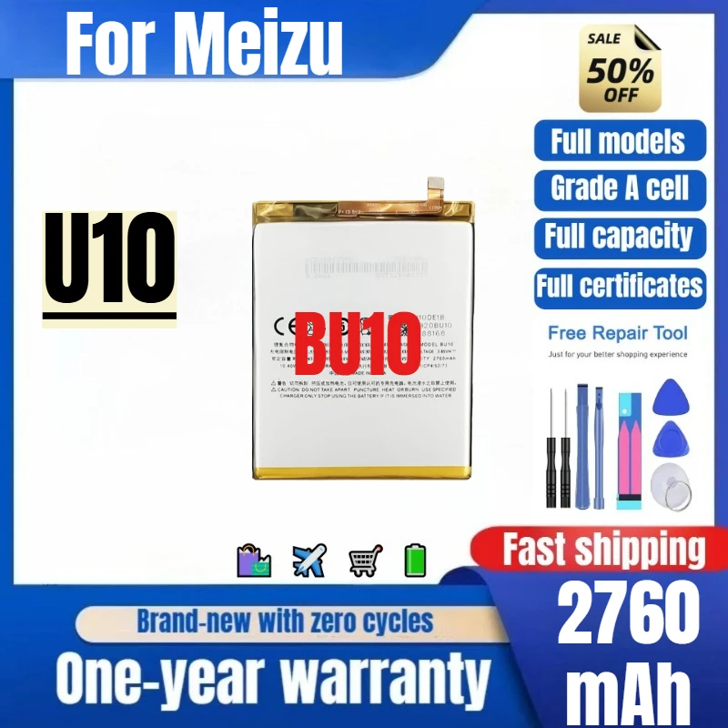 

BU10 for Meizu U10 Mobile Phone Battery 0 Cycle High Quality High Capacity Battery Replacement Bateria Grade A Cell with Tools