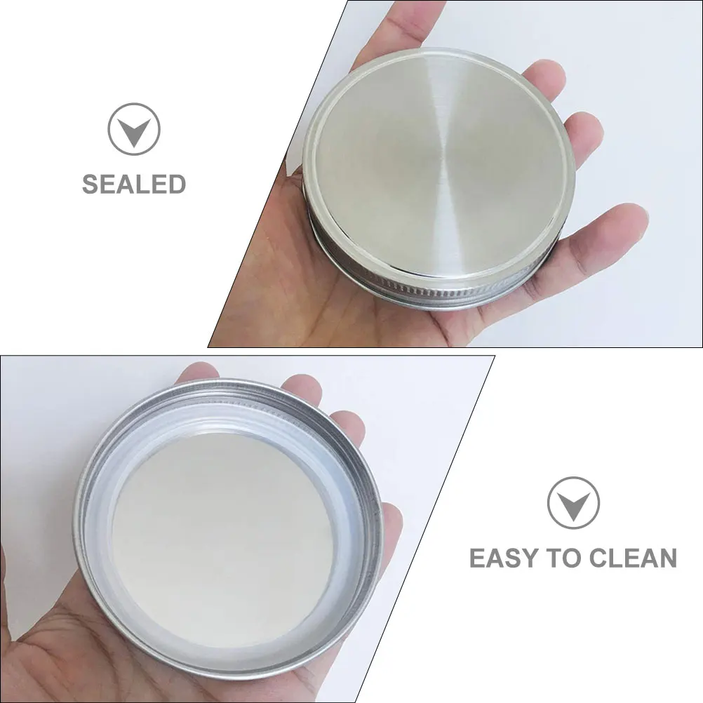 

6pcs Stainless Steel Silicone Leakproof Mason Jar Lids Sealing Canning Covers For Food Storage Reusable Multipurpose Jar Lids