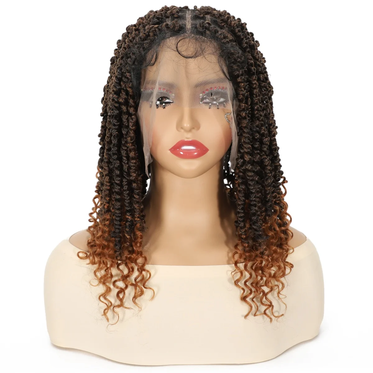 

Full Lace Synthetic Wig for Women T4/30 Crochet Short Wigs with Baby Hair Transparent Lace Wig Glueless Easy to Wear