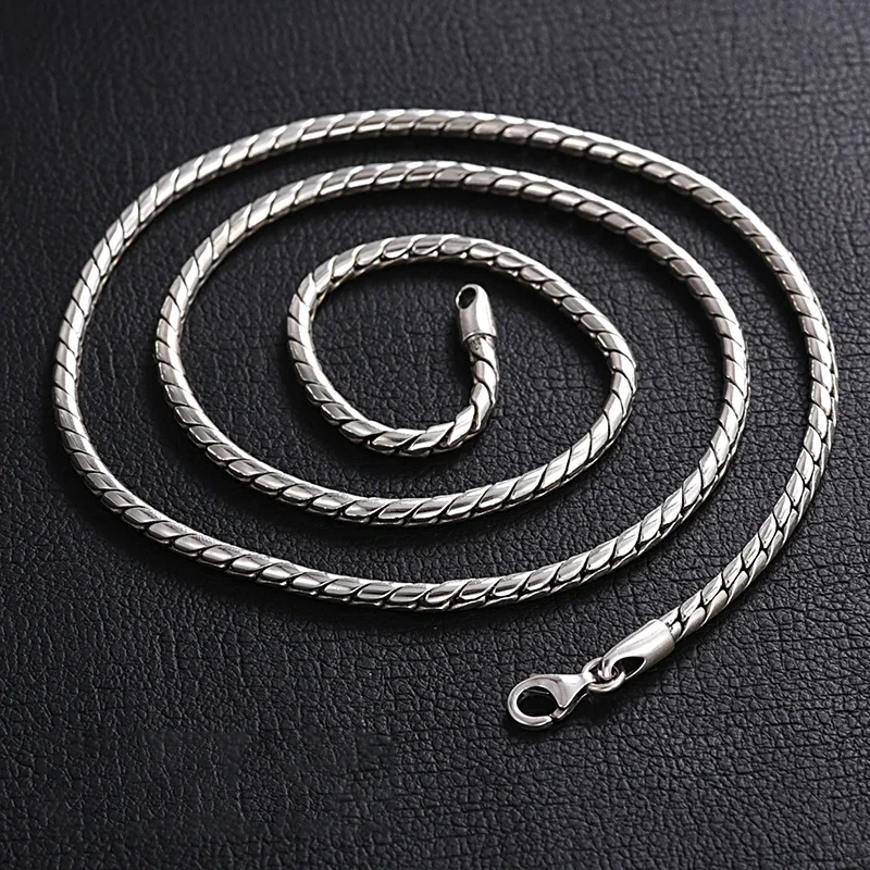 

ZABRA Heavy Real Solid 925 Sterling Silver Necklace for Men Rope Chain Hip Hop Cool Mens Gift Jewelry