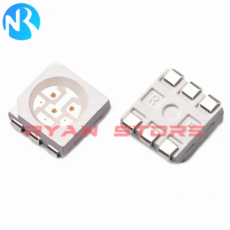 100PCS 5050 SMD LED White Red Blue Yellow Green Warm White Orange Warm White  ZHENG White Cold White Light Emitting Diode 6Pin