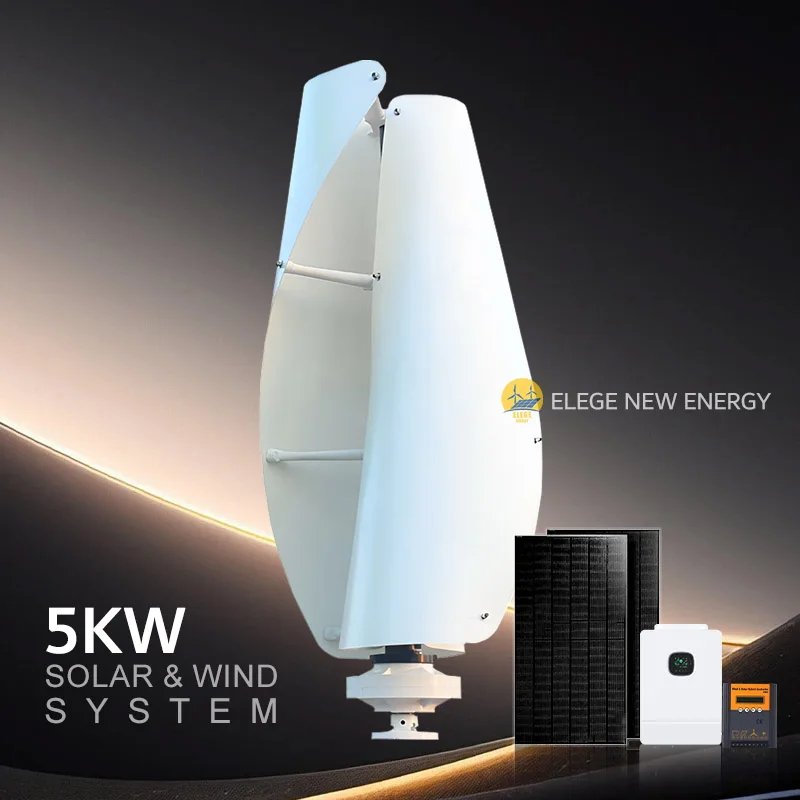 

Elege Factory Price 2KW 3KW 5KW 48v Vertical Magnetic Levitation Wind Turbine Windmill Solar Energy Generator System for Home