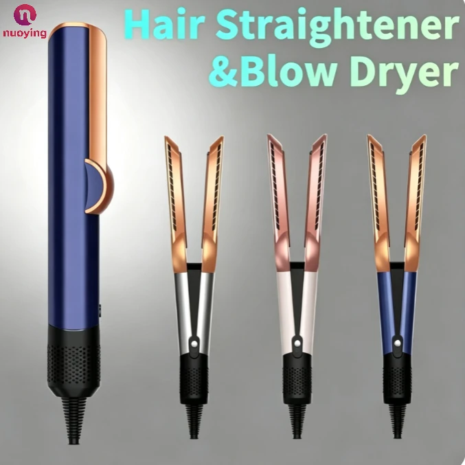 Secador y Plancha de Pelo 2 en 1, Plancha de Pelo de Calentamiento Rápido con Iones Negativos, Herramienta de Peinado de Larga Duración, Plancha de Pelo Profesional