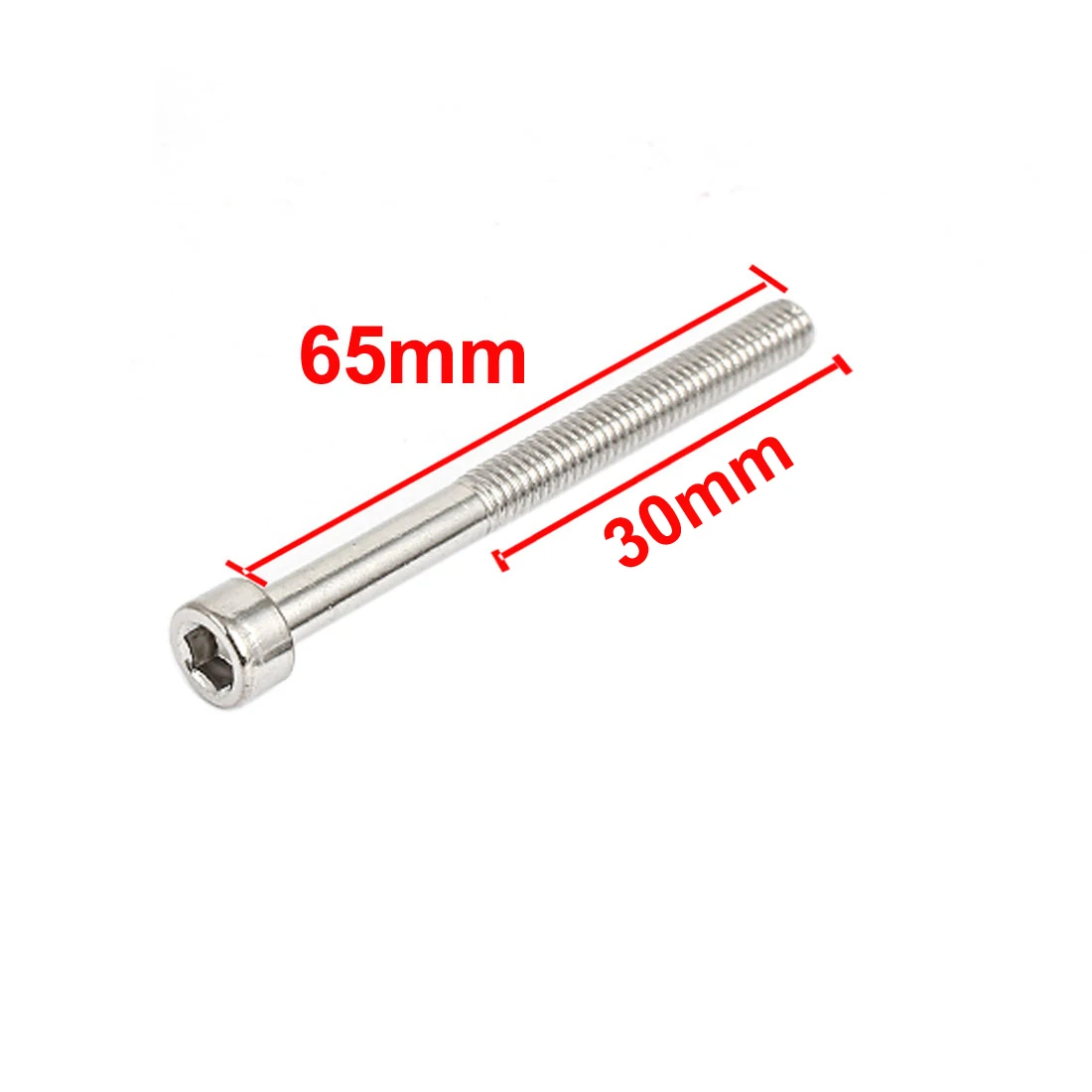 5/10Pcs 304 Stainless Steel Hex Key Socket Head Cap Screws Bolts Hexagon Socket Head Screw Bolts 6-38mm Long Thread M6 M8 Silver