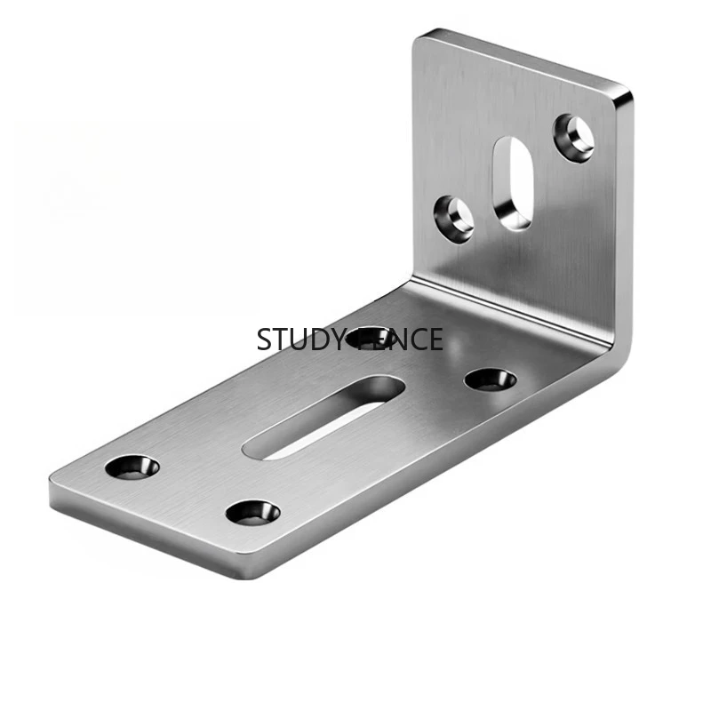 1pc Stainless Steel Corner Bracket Adjustable Right Angle Fixed Bracket L-shaped Furniture Connectors Includes Screw Accessories