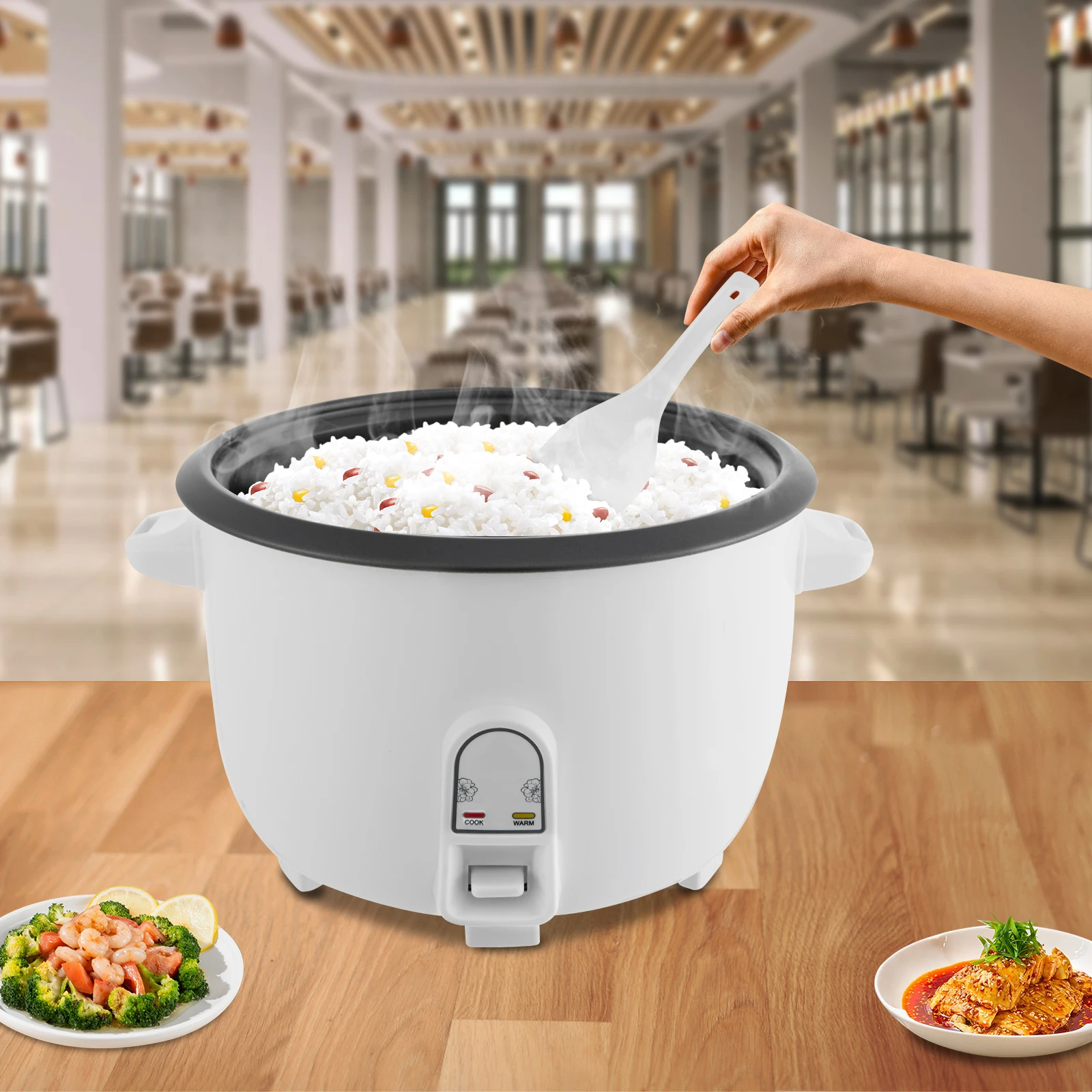 1900W 13L Commercial Rice Cooker Rice Cooker & Food Steamer White kitchen EU Plug