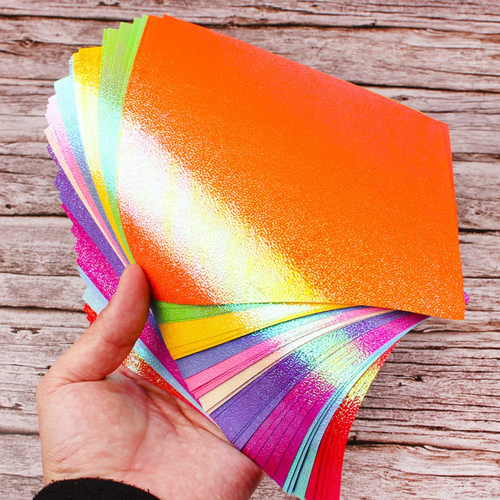 กระดาษกลิตเตอร์ 50 แผ่น สีรุ้ง พับได้ สำหรับเด็ก งานประดิษฐ์ DIY ปลอดภัย ไร้สารพิษ ไม่ซีดจาง กระดาษพับโอริกามิ อุปกรณ์ศิลปะ