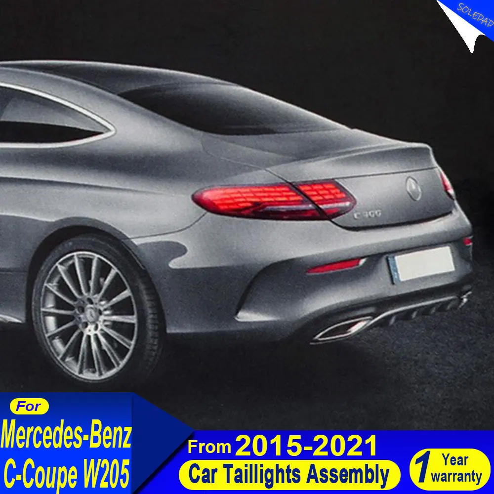 Car Tail Lights For Benz C-Class Coupe W205 2015 -2021 LED Car Tail Lamps Daytime Running Lights Accessories Tail Light Assembly