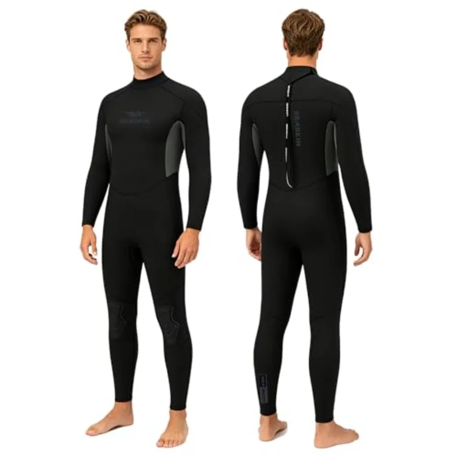 

Full Wetsuits for Men 3mm Back Zip Diving Suits: ocean diving application neoprene material black color thermal insulation and